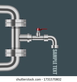 Tap water. Vector illustration on a gray background with a place for your text.