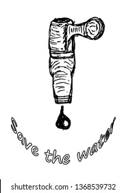 tap water - vector illustration - save the water