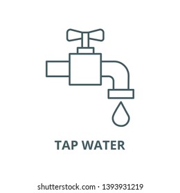 Tap water vector line icon, linear concept, outline sign, symbol