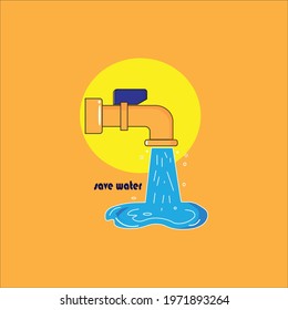 tap water vector and save water to eart