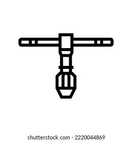 tap wrench tool line icon vector. tap wrench tool sign. isolated contour symbol black illustration