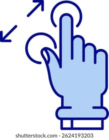 Tap and Zoom In Line vector Icon Design