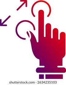 Tap and Zoom In Line vector Icon Design