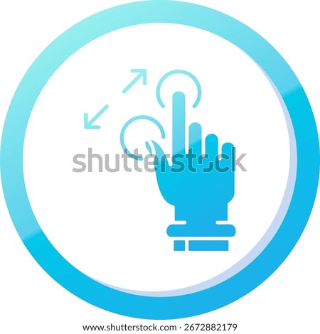 Tap and Zoom In Line vector Icon Design