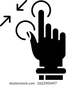 Tap and Zoom Out Line vector Icon Design