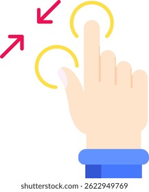 Tap and Zoom Out Line vector Icon Design