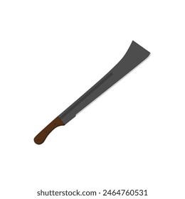 tapanga machete flat design vector illustration isolated on white background. Combat weapon blades, vector model types. Trapper sword and hunter knife blades. Protection concept. Warrior blades