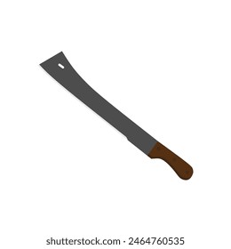 tapanga machete Ilustración vectorial de diseño plano aislado sobre fondo blanco. Hélices de armas de combate, tipos de modelos de Vector. Espada de cazador y cuchillas de cazador. Concepto de protección. Cuchillas de guerrero