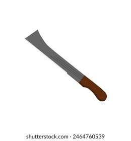 tapanga machete flat design vector illustration isolated on white background. Combat weapon blades, vector model types. Trapper sword and hunter knife blades. Protection concept. Warrior blades