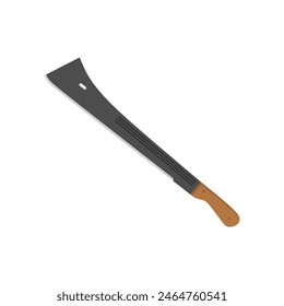 tapanga machete Ilustración vectorial de diseño plano aislado sobre fondo blanco. Hélices de armas de combate, tipos de modelos de Vector. Espada de cazador y cuchillas de cazador. Concepto de protección. Cuchillas de guerrero