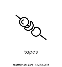 tapas icon. Trendy modern flat linear vector tapas icon on white background from thin line Spanish Food collection, outline vector illustration