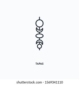 tapas outline icon. Simple linear element illustration. Isolated line tapas icon on white background. Thin stroke sign can be used for web, mobile and UI.