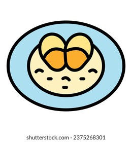 Tapas paella icon outline vector. Culinary cuisine. Lunch dish color flat