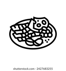 tapas selection spanish cuisine line icon vector. tapas selection spanish cuisine sign. isolated contour symbol black illustration