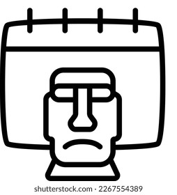 Tapati rapa nui fully editable vector icon

