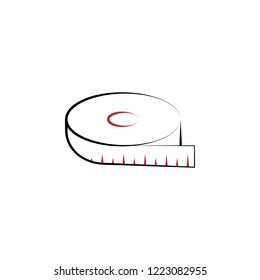 Tape 2 colored hand drawn icon. Tape colored element illustration. Outline symbol design from fitness set