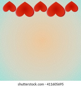 The tape of alternating large and small charming little bright red hearts.