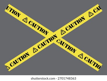 Cinta “PRECAUCIÓN” dispuesta en forma de X