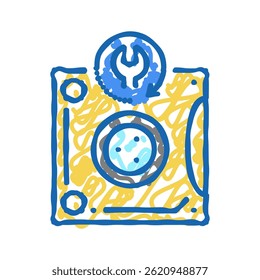 tape backup restore services doodle icon sketch vector. tape backup restore services sign. isolated symbol illustration