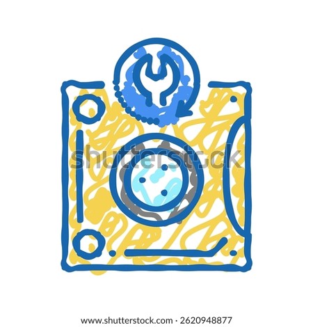 tape backup restore services doodle icon sketch vector. tape backup restore services sign. isolated symbol illustration