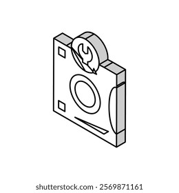 tape backup restore services isometric icon vector. tape backup restore services sign. isolated symbol illustration
