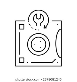 tape backup restore services line icon vector. tape backup restore services sign. isolated contour symbol black illustration