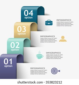 Tape business steps chart infographic design