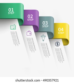 Tape business steps chart infographic design
