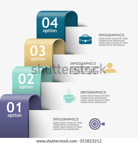 Tape business steps chart infographic design