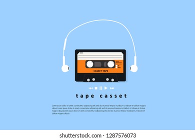 Tape Casset  Vintage Advertisement Blue Background