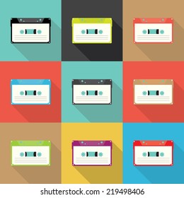 tape cassette. Flat design. Vector
