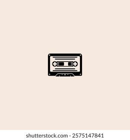 Tape cassette icon flat vector design.