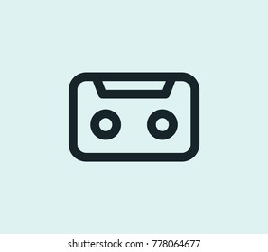 Tape cassette icon line isolated on clean background. Audiocassette concept drawing icon line in modern style. Vector illustration for your web site mobile logo app UI design.