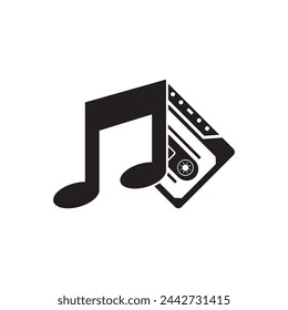 tape cassette icon logo vector design template