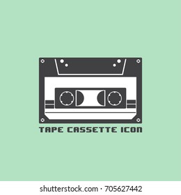 Tape cassette on green background can use for design, vector.