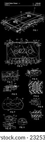 Tape Cassette Patent Print Art 1974