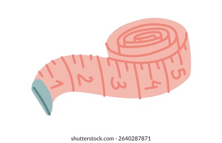 tape is a centimeter for measuring the figure. flat color illustration is suitable for medical websites, applications, posters about health, fitness, cardiology, disease prevention, cardiac activity