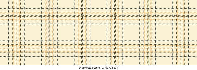 Tape check plaid texture, multicolor fabric seamless pattern. Suite textile vector background tartan in papaya whip and orange colors palette.