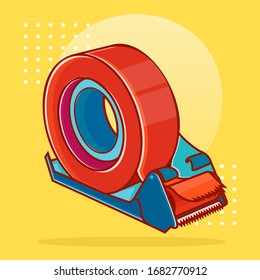 tape cutter adn tape illustrations vector