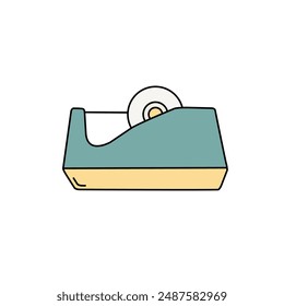 Tape Cutter outline filled icon. vector design illustration