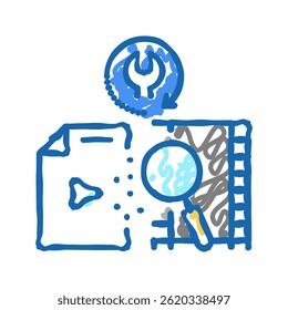 tape data recovery doodle icon sketch vector. tape data recovery sign. isolated symbol illustration