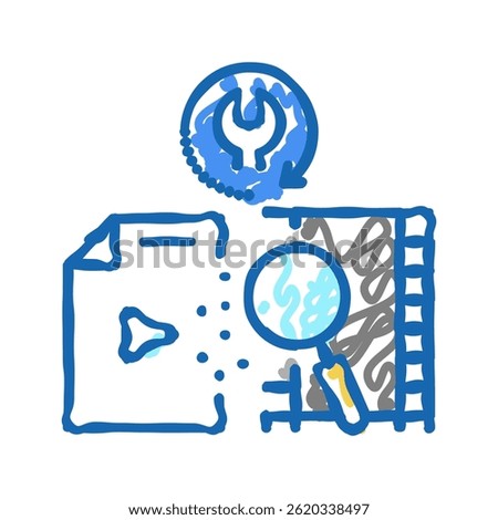 tape data recovery doodle icon sketch vector. tape data recovery sign. isolated symbol illustration