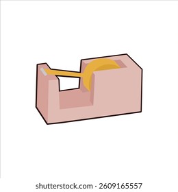 Tape Dispenser Editable and Stylized Vector Illustration Ideal for Office and Stationery Design.