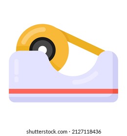 Tape dispenser in flat trendy style icon 

