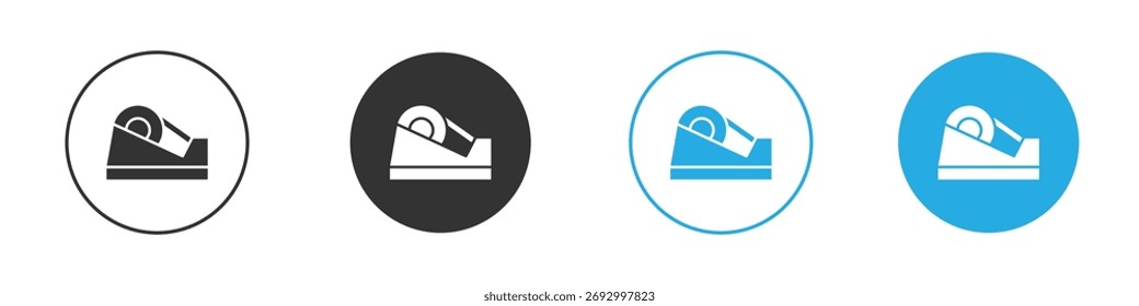 Tape dispenser icon in editable flat vector in black and white