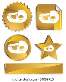 Tape Dispenser Icon Gold