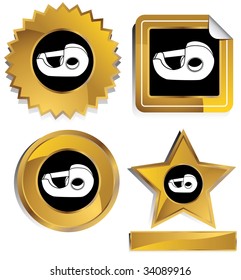 Tape Dispenser Icon Gold Frame