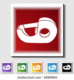 tape dispenser icon halftone square
