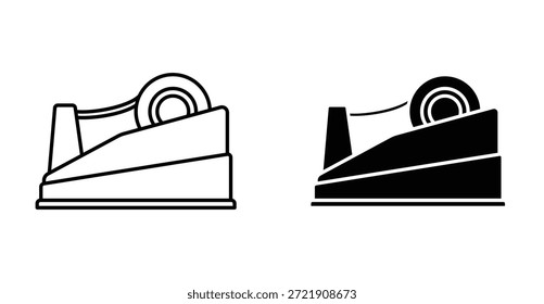 Tape dispenser icon. Line with editable stroke and flat for Web