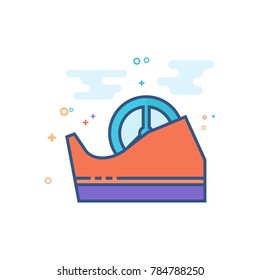 Tape dispenser icon in outlined flat color style. Vector illustration.